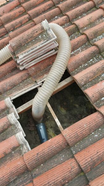 Passage de la gaine de soufflage isolation laine de roche Marignane