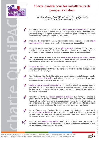 Charte QUALITE QUALIPAC Thermodynamique