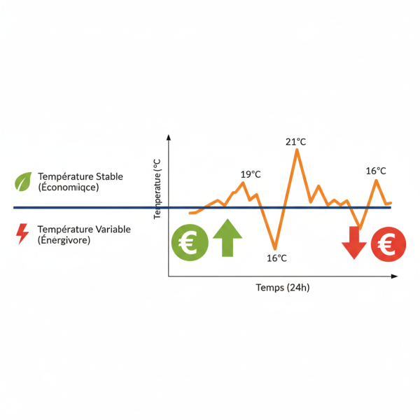 Privilégiez une température stable pour une consommation maîtrisée de votre PAC.