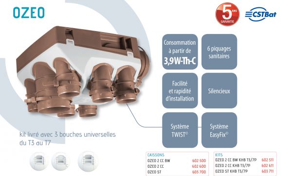 Conseils pose Caisson VMC Hygroréglable 3 à 5 bouches Vitrolles